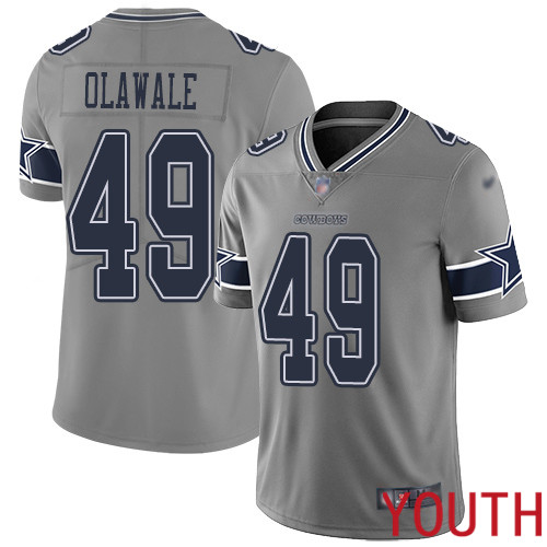 Youth Dallas Cowboys Limited Gray Jamize Olawale #49 Inverted Legend NFL Jersey->youth nfl jersey->Youth Jersey